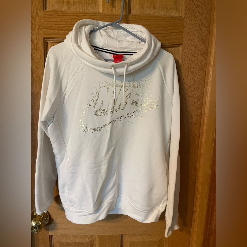 White and gold Nike hoodie